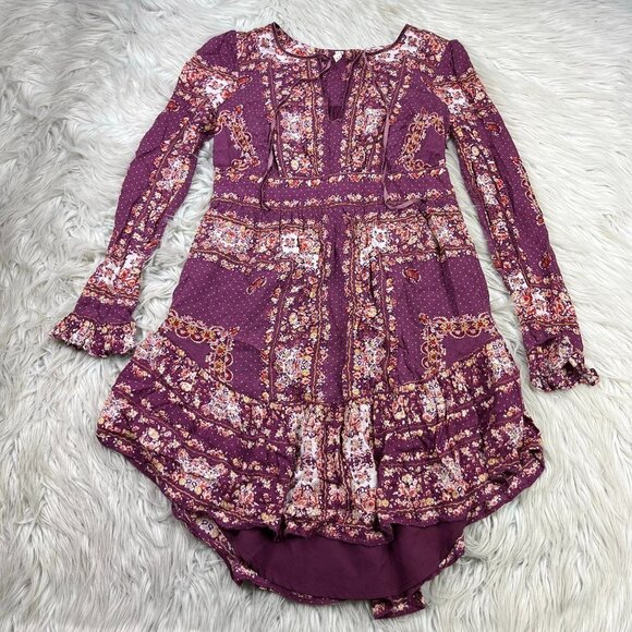 Free People Women's Floral Boho Fit Flare Dress - Picture 1 of 6